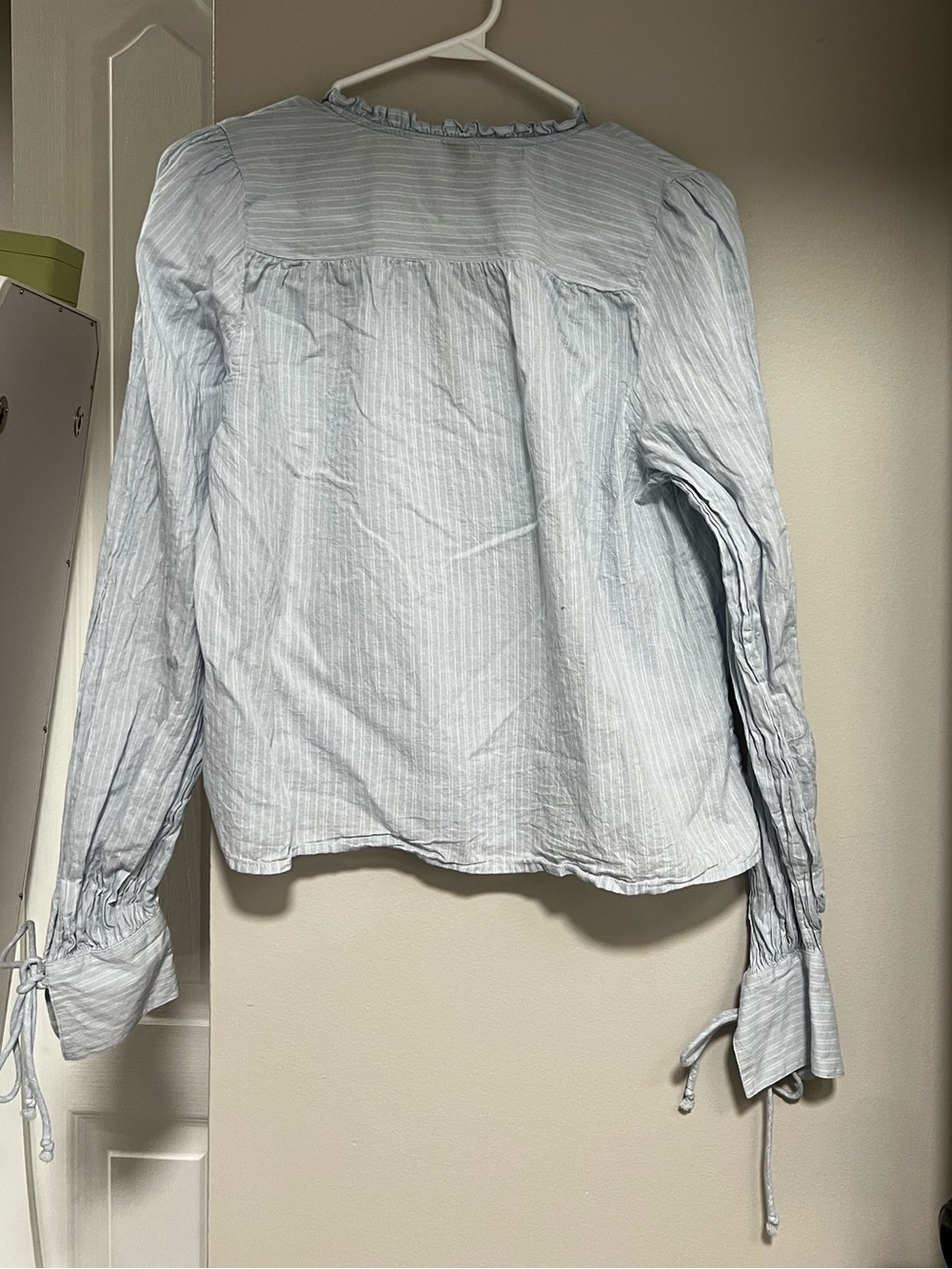 H&M Light Blue Striped Peasant Top - Picture 3 of 5